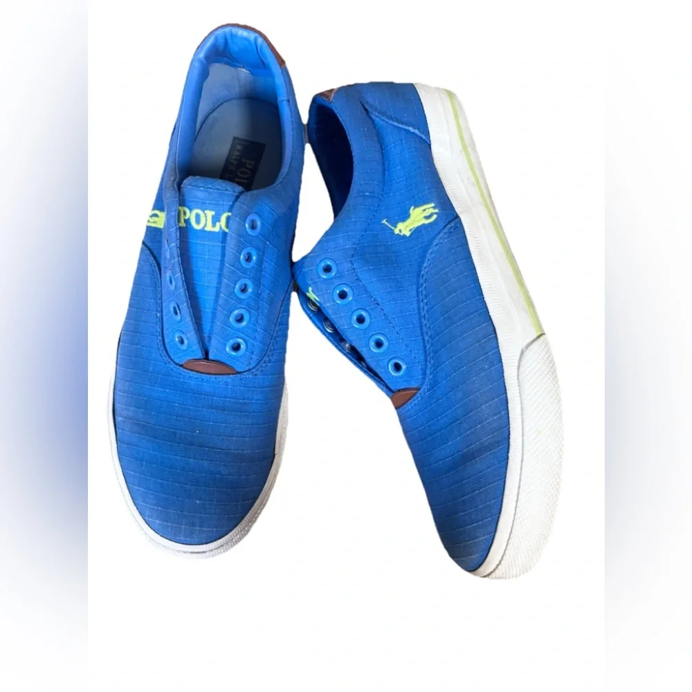 Ralph Lauren Polo blue and green slip on men’s boat shoes 8.5